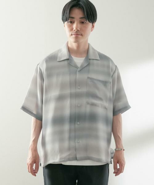 URBAN RESEARCH ITEMS / アーバンリサーチ アイテムズ シャツ・ブラウス | プリントボーダー 半袖シアーシャツ | 詳細15