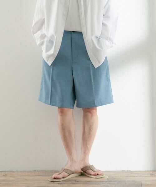 URBAN RESEARCH ITEMS / アーバンリサーチ アイテムズ ショート・ハーフ・半端丈パンツ | シャンタン ショートパンツ(ブルー)
