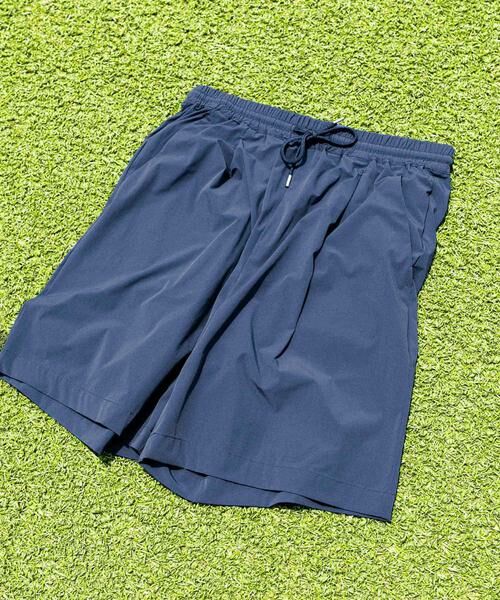 URBAN RESEARCH ITEMS / アーバンリサーチ アイテムズ ショート・ハーフ・半端丈パンツ | シルキーナイロン 多機能 ショートパンツ(ネイビー)