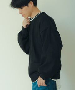 URBAN RESEARCH ITEMS / アーバンリサーチ アイテムズ Tシャツ | 衿ライン メッシュクルーネック プルオーバー