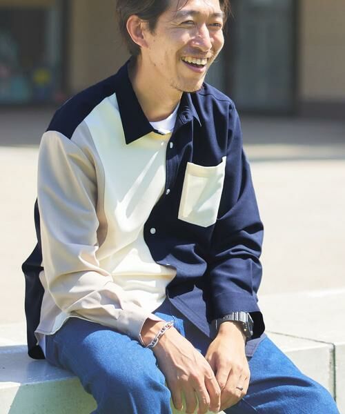 URBAN RESEARCH ITEMS / アーバンリサーチ アイテムズ シャツ・ブラウス | Vertical Switch 長袖シャツ(ネイビー)