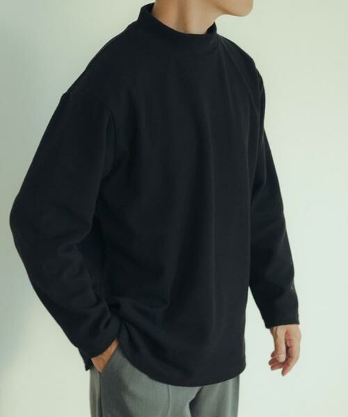 URBAN RESEARCH ITEMS / アーバンリサーチ アイテムズ Tシャツ | ハイネックリブカットソー(ブラック)