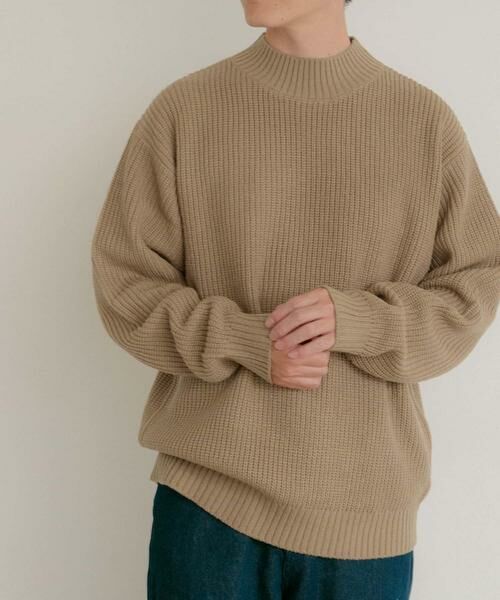 URBAN RESEARCH ITEMS / アーバンリサーチ アイテムズ ニット・セーター | マシンウォッシャブル 片畦モックネックニット | 詳細1