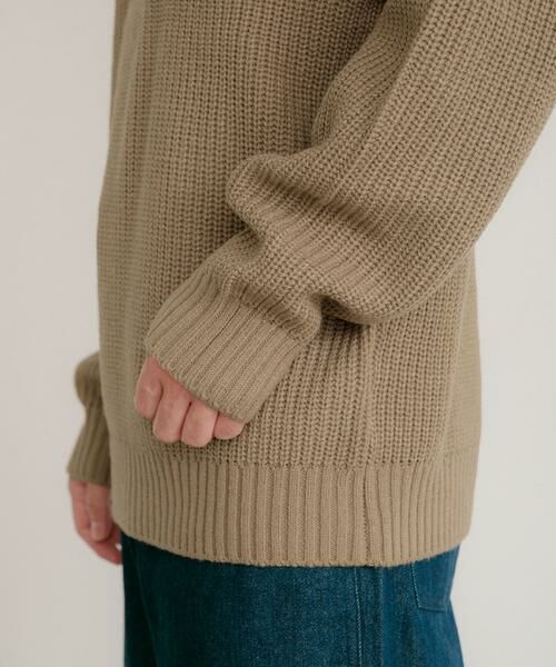 URBAN RESEARCH ITEMS / アーバンリサーチ アイテムズ ニット・セーター | マシンウォッシャブル 片畦モックネックニット | 詳細13