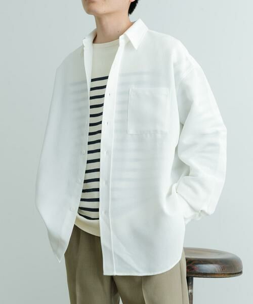 URBAN RESEARCH ITEMS / アーバンリサーチ アイテムズ シャツ・ブラウス | リネンライクシアーロングスリーブシャツ（ホワイト）