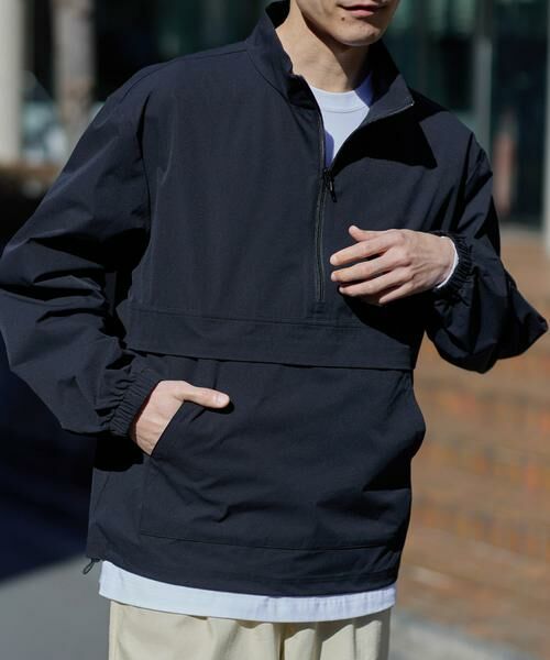 URBAN RESEARCH ITEMS / アーバンリサーチ アイテムズ その他アウター | 撥水×イージーケア ハーフzipプルオーバージャケット（ブラック）