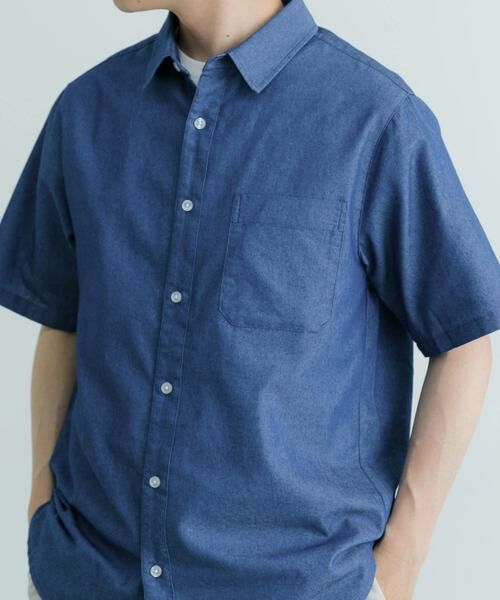URBAN RESEARCH ITEMS / アーバンリサーチ アイテムズ シャツ・ブラウス | TCインディゴ レギュラーカラー半袖シャツ | 詳細1