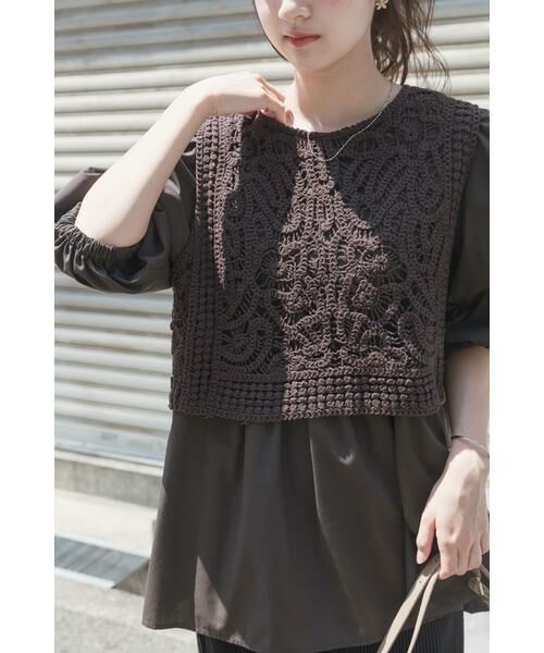 URBAN RESEARCH ITEMS / アーバンリサーチ アイテムズ シャツ・ブラウス | レースベストドッキングチュニック | 詳細1
