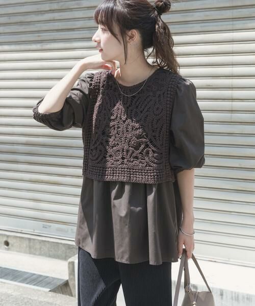 URBAN RESEARCH ITEMS / アーバンリサーチ アイテムズ シャツ・ブラウス | レースベストドッキングチュニック | 詳細2