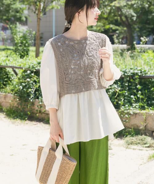 URBAN RESEARCH ITEMS / アーバンリサーチ アイテムズ シャツ・ブラウス | レースベストドッキングチュニック | 詳細17