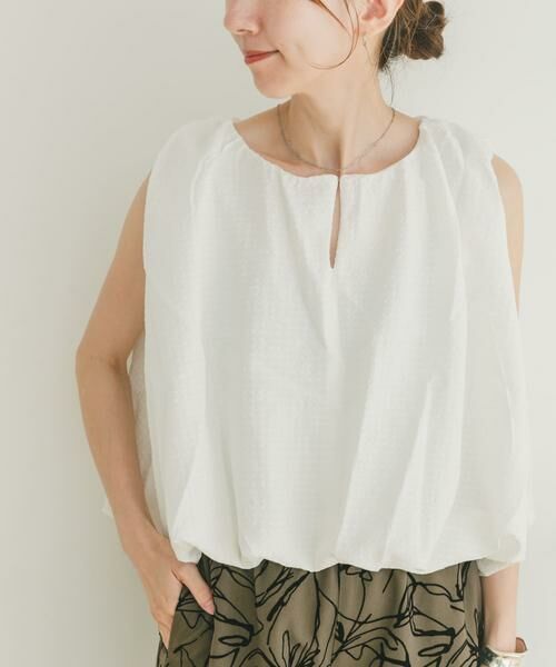 URBAN RESEARCH ITEMS / アーバンリサーチ アイテムズ シャツ・ブラウス | バルーンスリーブノースリブラウス(オフホワイト)