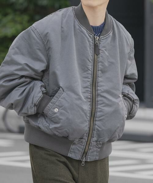 URBAN RESEARCH ITEMS / アーバンリサーチ アイテムズ ミリタリージャケット・コート | ピグメントダイ オーバーサイズMA-1（グレー）