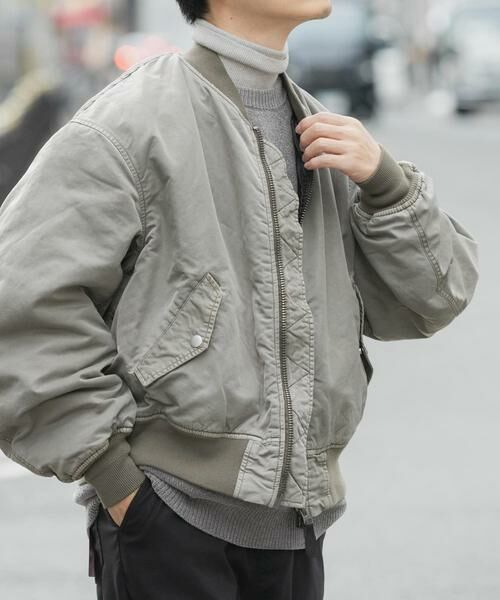 URBAN RESEARCH ITEMS / アーバンリサーチ アイテムズ ミリタリージャケット・コート | ピグメントダイ オーバーサイズMA-1（ベージュ系その他）