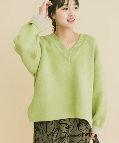 URBAN RESEARCH ITEMS / アーバンリサーチ アイテムズ ニット・セーター | ダブルフェイスVネックニット（グリーン系その他）