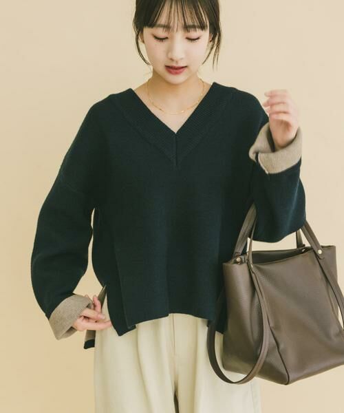 URBAN RESEARCH ITEMS / アーバンリサーチ アイテムズ ニット・セーター | ダブルフェイスVネックニット | 詳細7