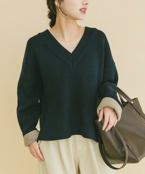URBAN RESEARCH ITEMS / アーバンリサーチ アイテムズ ニット・セーター | ダブルフェイスVネックニット | 詳細9