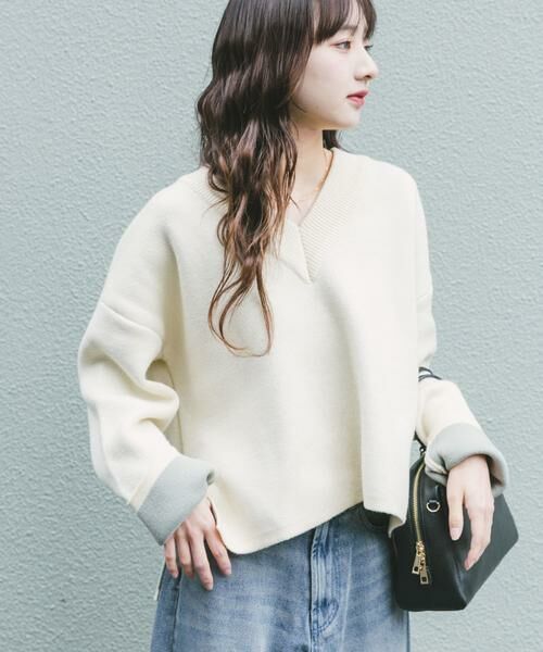 URBAN RESEARCH ITEMS / アーバンリサーチ アイテムズ ニット・セーター | ダブルフェイスVネックニット | 詳細17