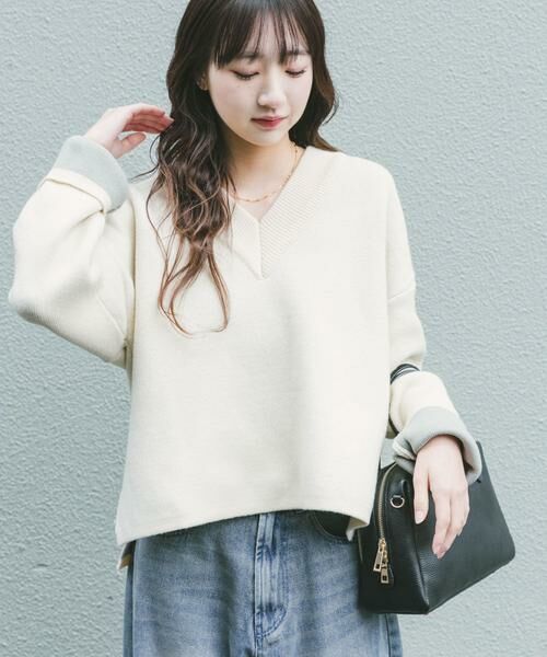 URBAN RESEARCH ITEMS / アーバンリサーチ アイテムズ ニット・セーター | ダブルフェイスVネックニット | 詳細18