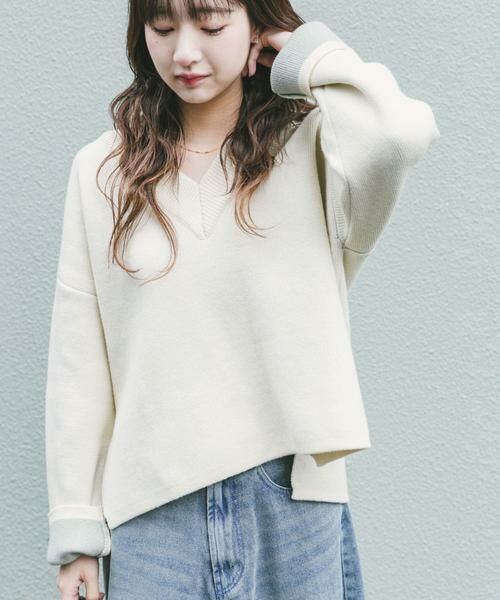 URBAN RESEARCH ITEMS / アーバンリサーチ アイテムズ ニット・セーター | ダブルフェイスVネックニット | 詳細19