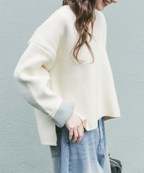 URBAN RESEARCH ITEMS / アーバンリサーチ アイテムズ ニット・セーター | ダブルフェイスVネックニット | 詳細20
