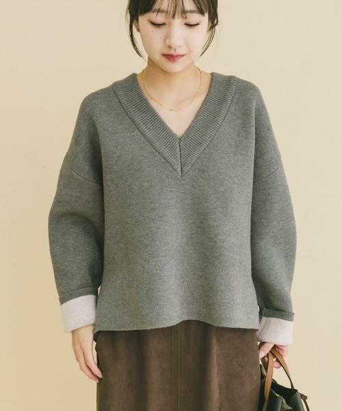 URBAN RESEARCH ITEMS / アーバンリサーチ アイテムズ ニット・セーター | ダブルフェイスVネックニット | 詳細25