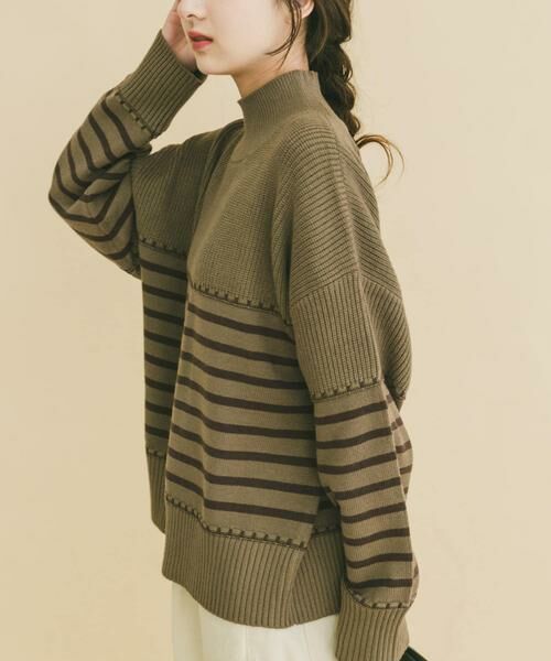 URBAN RESEARCH ITEMS / アーバンリサーチ アイテムズ ニット・セーター | ハイネックステッチニット（グリーン系その他）