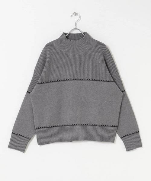 URBAN RESEARCH ITEMS / アーバンリサーチ アイテムズ ニット・セーター | ハイネックステッチニット（グレー）