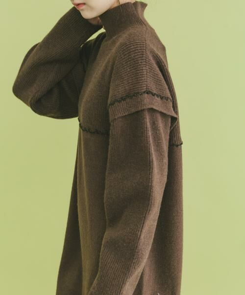 URBAN RESEARCH ITEMS / アーバンリサーチ アイテムズ ワンピース | ハイネックステッチニットワンピース | 詳細1