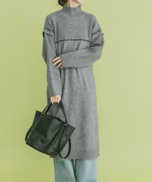 URBAN RESEARCH ITEMS / アーバンリサーチ アイテムズ ワンピース | ハイネックステッチニットワンピース | 詳細11