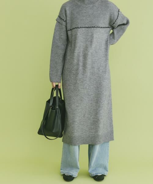 URBAN RESEARCH ITEMS / アーバンリサーチ アイテムズ ワンピース | ハイネックステッチニットワンピース | 詳細12