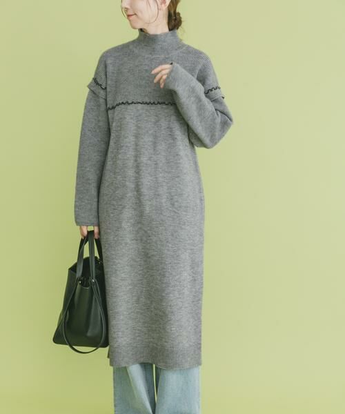 URBAN RESEARCH ITEMS / アーバンリサーチ アイテムズ ワンピース | ハイネックステッチニットワンピース | 詳細13