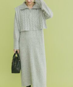URBAN RESEARCH ITEMS / アーバンリサーチ アイテムズ ワンピース | ハーフジップニットセットワンピース