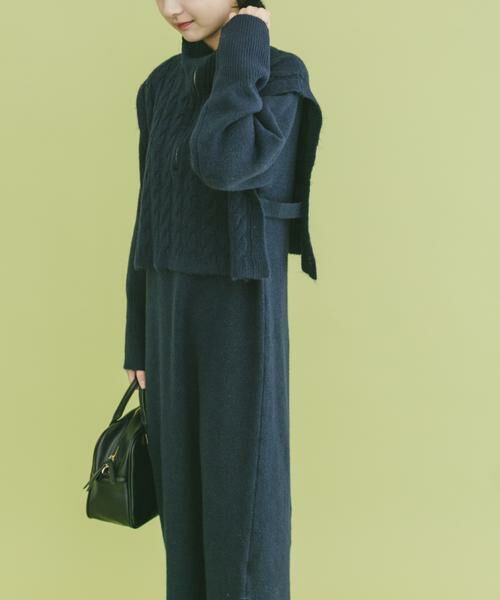 URBAN RESEARCH ITEMS / アーバンリサーチ アイテムズ ワンピース | ハーフジップニットセットワンピース | 詳細1