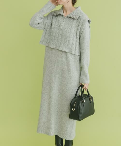 URBAN RESEARCH ITEMS / アーバンリサーチ アイテムズ ワンピース | ハーフジップニットセットワンピース | 詳細10