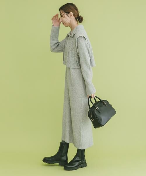 URBAN RESEARCH ITEMS / アーバンリサーチ アイテムズ ワンピース | ハーフジップニットセットワンピース | 詳細14