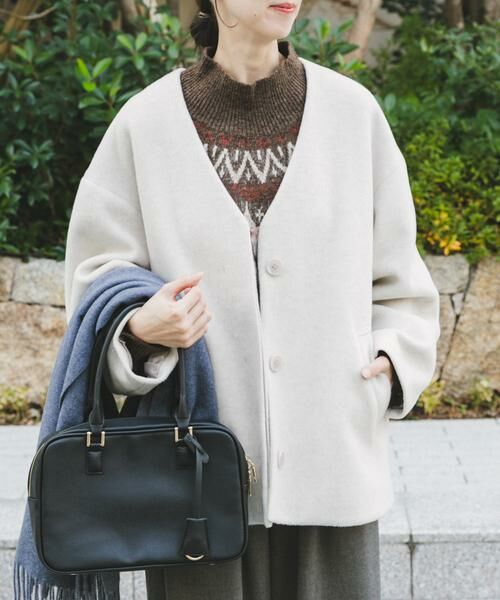 URBAN RESEARCH ITEMS / アーバンリサーチ アイテムズ ノーカラージャケット | ノーカラーコクーンジャケット | 詳細1