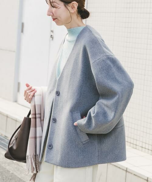 URBAN RESEARCH ITEMS / アーバンリサーチ アイテムズ ノーカラージャケット | ノーカラーコクーンジャケット | 詳細9