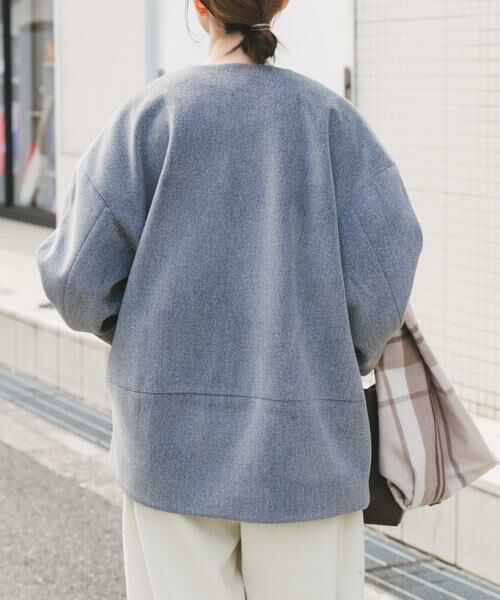 URBAN RESEARCH ITEMS / アーバンリサーチ アイテムズ ノーカラージャケット | ノーカラーコクーンジャケット | 詳細10