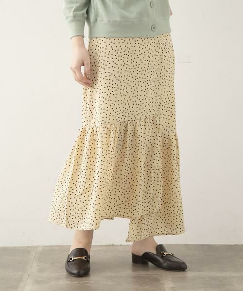 URBAN RESEARCH ITEMS / アーバンリサーチ アイテムズ スカート | 切替ドットロングスカート∴ | 詳細1