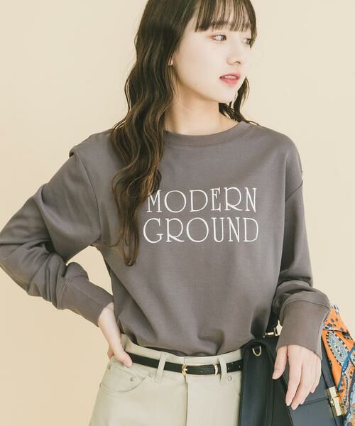 URBAN RESEARCH ITEMS / アーバンリサーチ アイテムズ Tシャツ | ロゴプリントロンTシャツ（チャコールグレー）