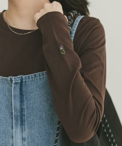 URBAN RESEARCH ITEMS / アーバンリサーチ アイテムズ Tシャツ | ワンポイント刺シュウロンTシャツ（ブラウン）