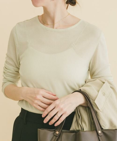 URBAN RESEARCH ITEMS / アーバンリサーチ アイテムズ Tシャツ | シアーリブロングTシャツ（ミント）