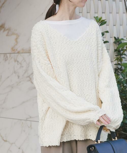 URBAN RESEARCH ITEMS / アーバンリサーチ アイテムズ ニット・セーター | インナーセットＶネックニット（オフホワイト）