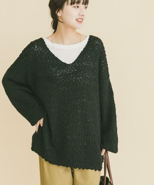 URBAN RESEARCH ITEMS / アーバンリサーチ アイテムズ ニット・セーター | インナーセットＶネックニット（ブラック）