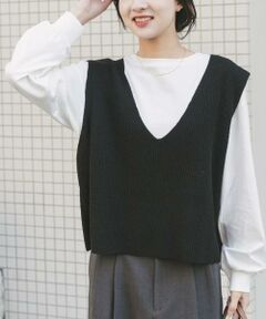 URBAN RESEARCH ITEMS / アーバンリサーチ アイテムズ ニット・セーター | ニットベスト×ボリュームスリーブカットソー