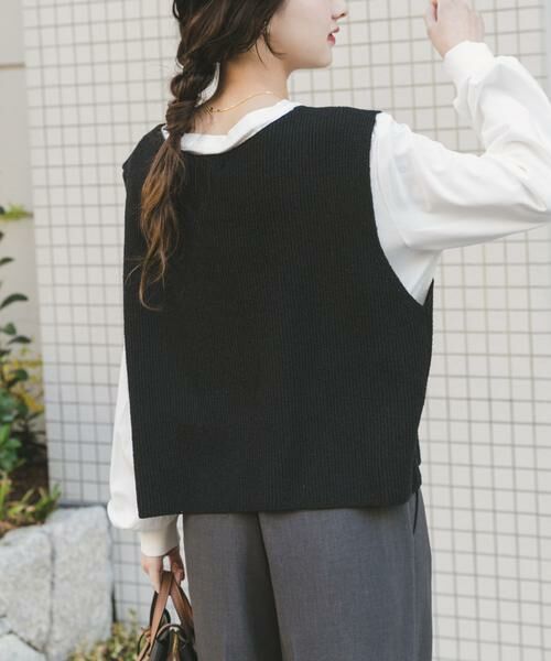URBAN RESEARCH ITEMS / アーバンリサーチ アイテムズ ニット・セーター | ニットベスト×ボリュームスリーブカットソー | 詳細1