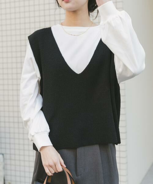 URBAN RESEARCH ITEMS / アーバンリサーチ アイテムズ ニット・セーター | ニットベスト×ボリュームスリーブカットソー | 詳細2