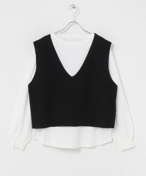 URBAN RESEARCH ITEMS / アーバンリサーチ アイテムズ ニット・セーター | ニットベスト×ボリュームスリーブカットソー | 詳細6