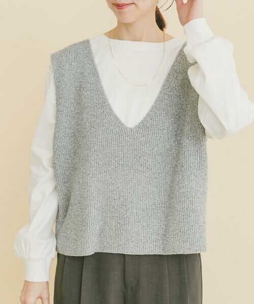 URBAN RESEARCH ITEMS / アーバンリサーチ アイテムズ ニット・セーター | ニットベスト×ボリュームスリーブカットソー | 詳細10