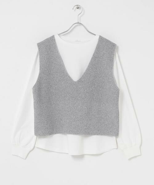 URBAN RESEARCH ITEMS / アーバンリサーチ アイテムズ ニット・セーター | ニットベスト×ボリュームスリーブカットソー | 詳細15